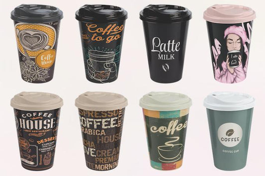 Hobby Plastic Reusable Travel Coffee Cup 450ml Assorted Designs 031273 (Parcel Rate)