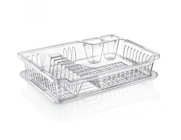 Kitchen Hobby Small Clear Plastic Dish Drainer With Tray 29 x 40 x 8.5cm 041097 A (Parcel Rate)