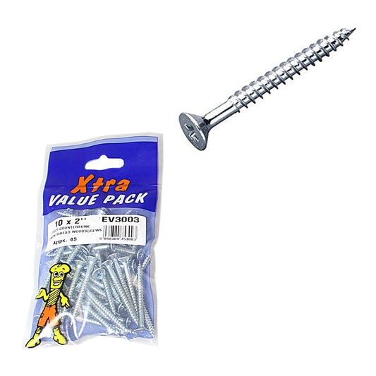 10 x 2 Pozi c/sk Twinthreads Xtra Value 45 Pack Diy 3003 (Large Letter Rate)