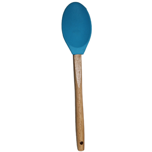 Kitchen Silicone Spoon Wooden Handle 32 cm Assorted Colours D6065