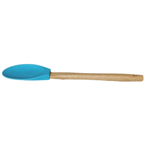 Kitchen Silicone Spoon Wooden Handle 32 cm Assorted Colours D6065
