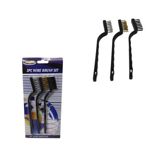 Steel Brass Nylon Wire Cleaning Brush 17cm Set of 3 2000 (Parcel Rate)