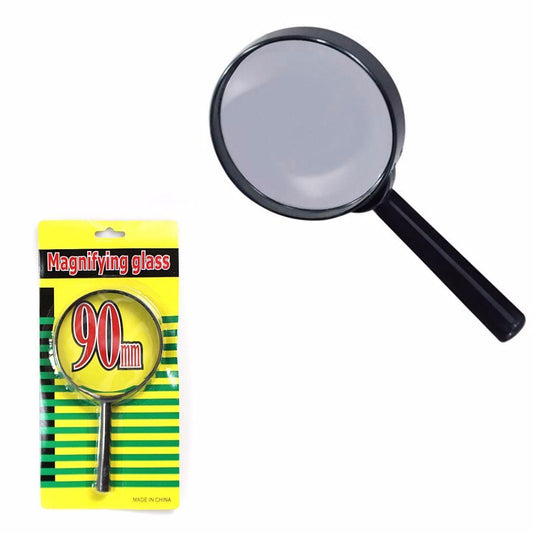Multi Purpose Handheld Magnifying Glass 90mm Black Frame 0605 (Parcel Rate)