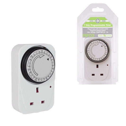 Pifco Electrical Timer Socket 7 Day Programmable 3200W 250V AC-13A 0741 / TMR1008 A (Parcel Rate)