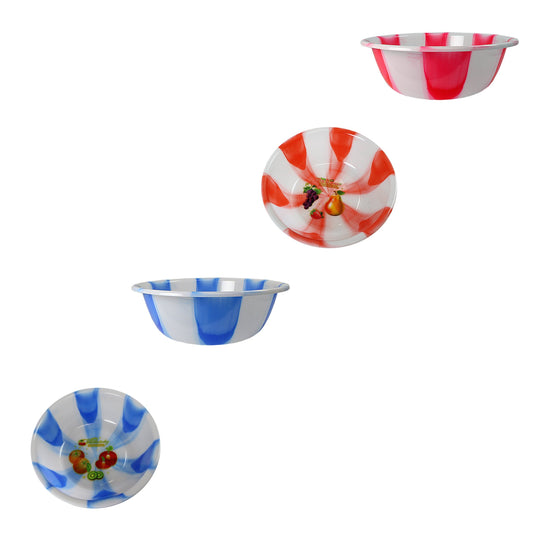 Tie Dye Print Plastic Kitchen Bowl Small 28 cm Assorted Colours 3064 (Parcel Rate)