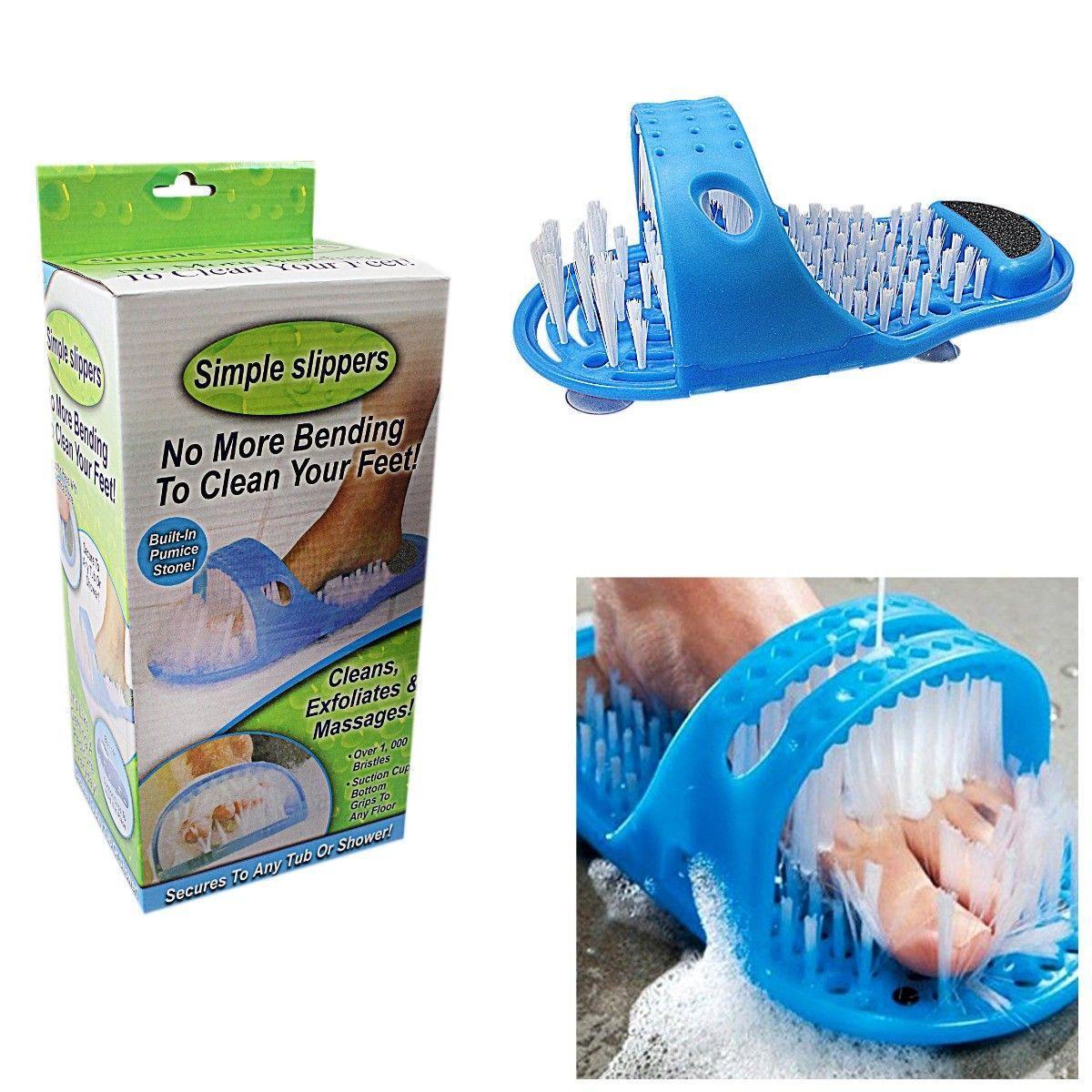 Simple Slippers No More Bending To Clean Your Feet Built In Pumice Stone Health 4510