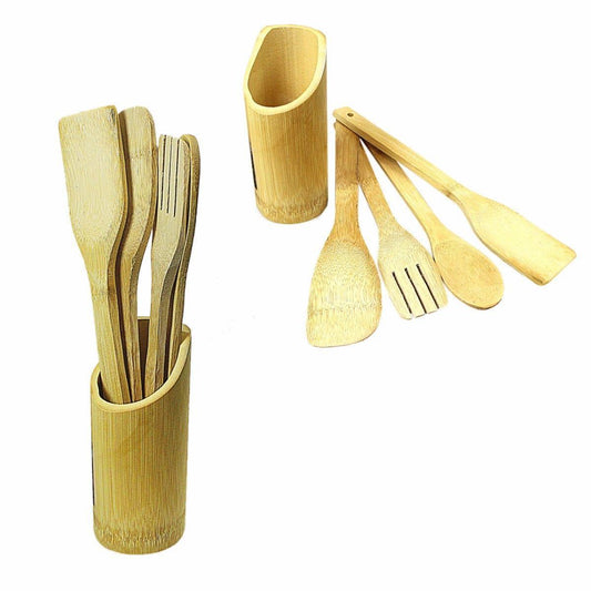 Bamboo Cooking Utensil Wooden Spoon Set of 5 3827 / 4832 (Parcel Rate)