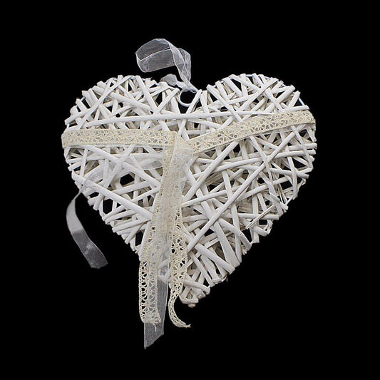 Heart Straw Wooden Hanging Heart Garland Home Decor 9cm 3543 (Parcel Rate)
