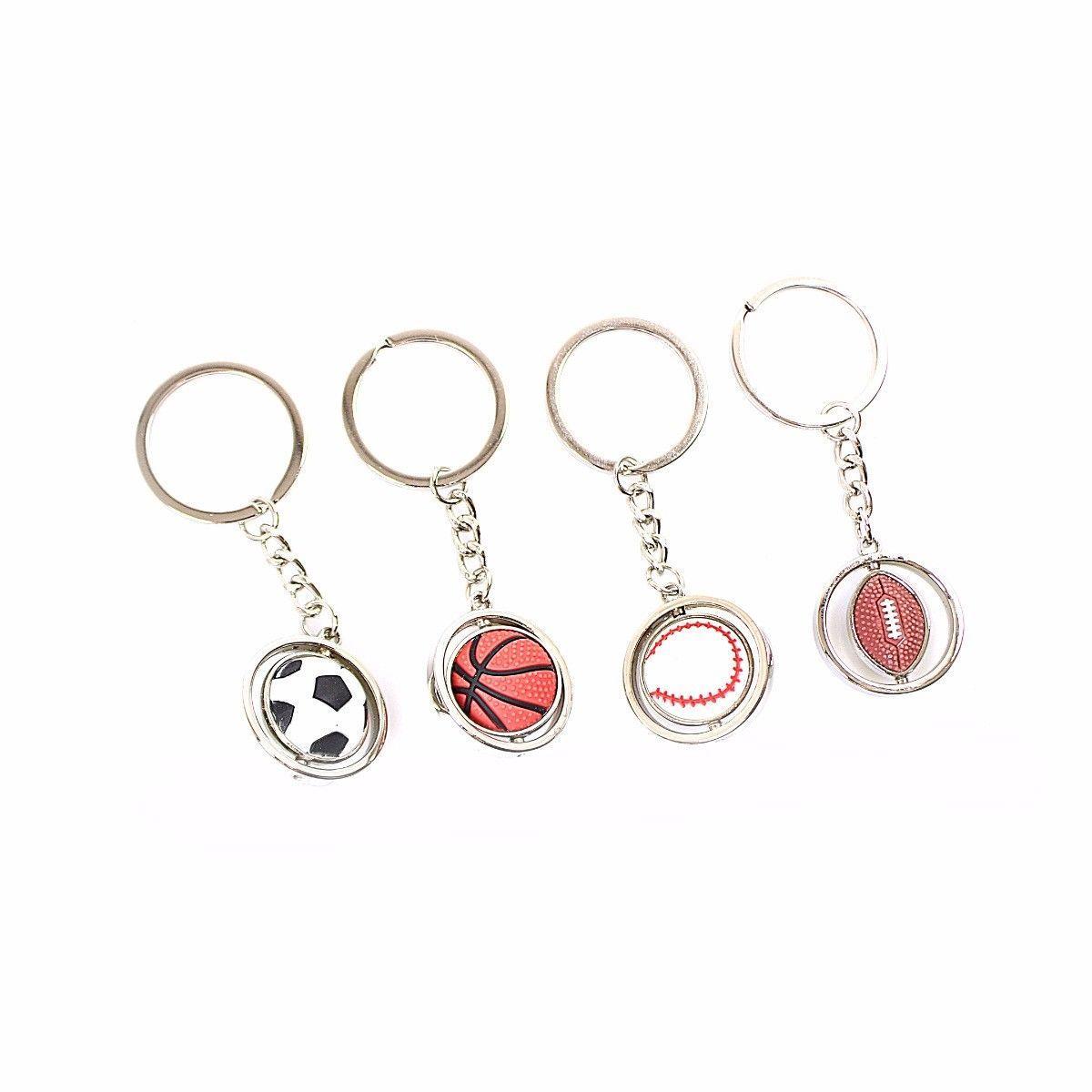Metal Butterfly / Sports Ball Keychain Keyring 4 cm Assorted Colours 2519