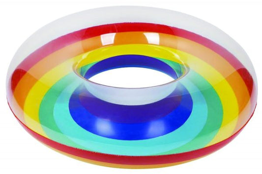 Inflatable Rainbow Swimming Pool Ring 118cm Diameter 3857 (Parcel Rate)