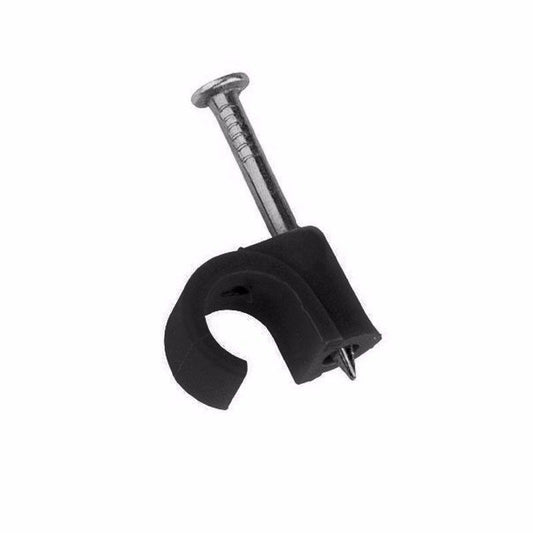 7mm (6+) Cable Clips Round Black Pack of 40 0152 (Large Letter Rate)