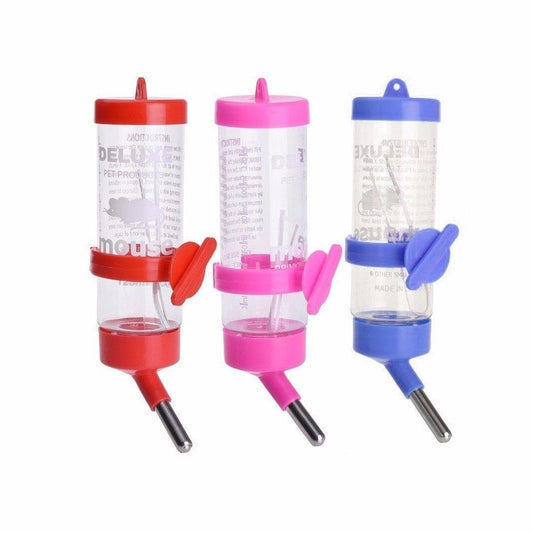 Pet Mouse Hamster Water Bottle Dispenser 125ml Assorted Colours 0054 (Parcel Rate)