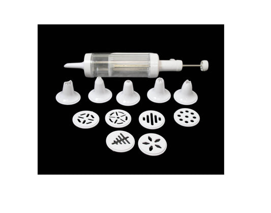 Plastic Cookie Press and Cake Decorator Set of 12 4160 (Parcel Rate)