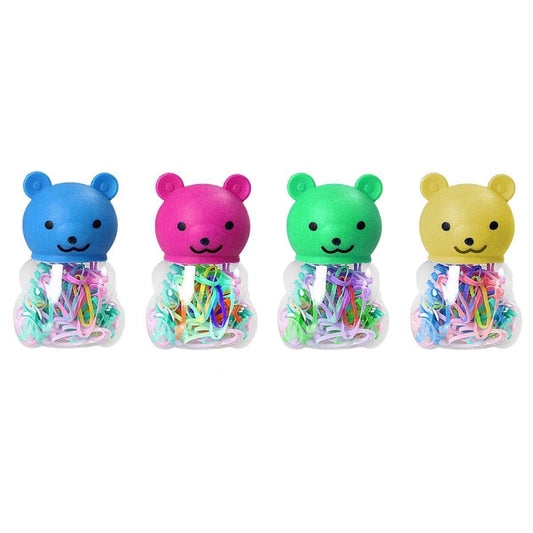 Assorted Colour Small Rubber Bands In Teddy Shaped Box Approx 50 3241 (Large Letter Rate)