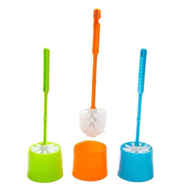 Plastic Bathroom Toilet Brush with Holder Stand 34.5 cm Assorted Colours 4648 (Big Parcel)