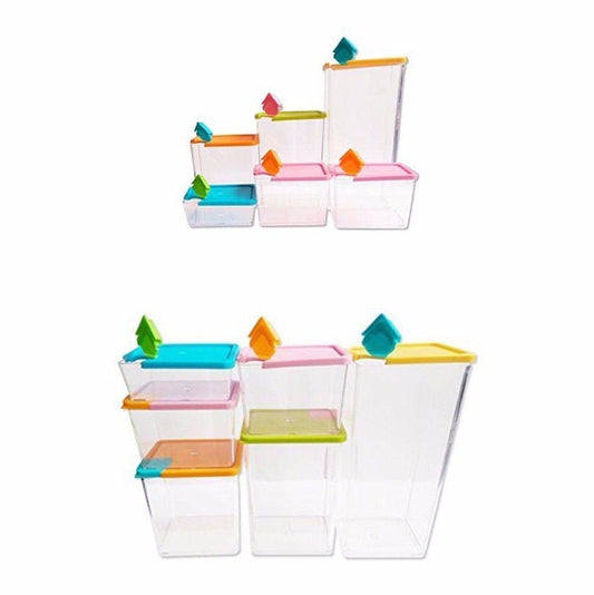 Plastic Food Storage Container Set of 6 Assorted Sizes 4064 (Parcel Rate)