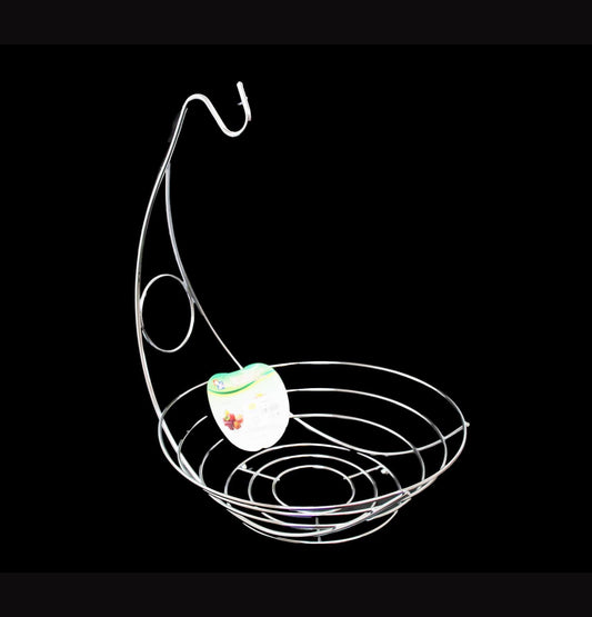 Stainless Steel 2 in 1 Fruit Basket with Banana Hanging Hook 28 x 40cm 4944 A (Parcel Rate)