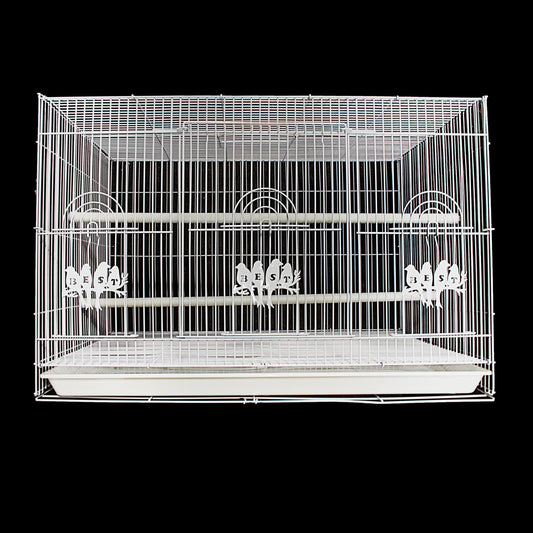 Large White Rectangular Metal Bird Cage 60 x 40 cm 4950 A (Parcel Rate)