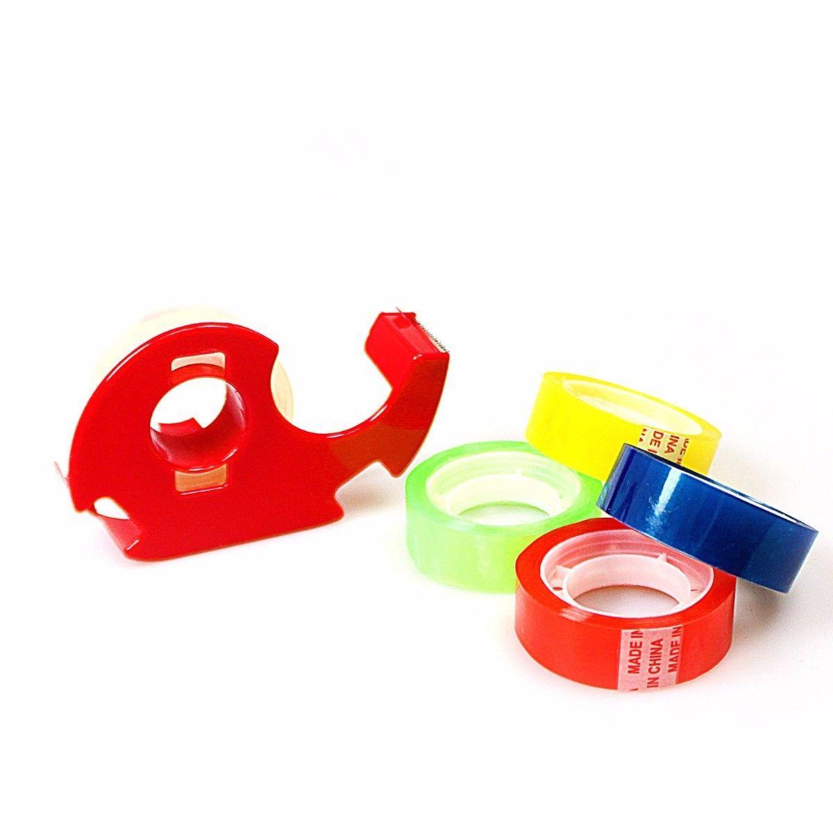 Pack of 6  Coloured Stationery Tape with 1 Dispenser Assorted Colours 3269 (Large Letter Rate)