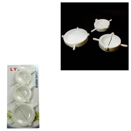 Plastic Dumpling Pastry Mould Maker Folder Set of 3 Assorted Sizes 1047 (Parcel Rate)