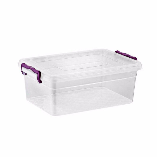 Clear 7.50 Litre 2 Clip Handles Rectangle Container 2141 (Parcel Rate)