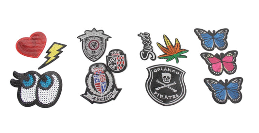 Embroidered / Sequinned Iron on Clothes Patches Set Assorted Designs 5433 (Large Letter Rate)