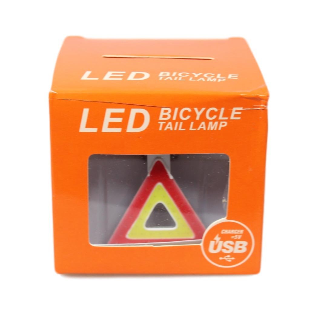 Bicycle LED Tail Lamp Bicycle Light Safety Bike Hazard Awareness Triangle 7-8cm 5584 (Parcel Rate)
