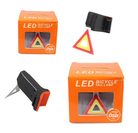 Bicycle LED Tail Lamp Bicycle Light Safety Bike Hazard Awareness Triangle 7-8cm 5584 (Parcel Rate)