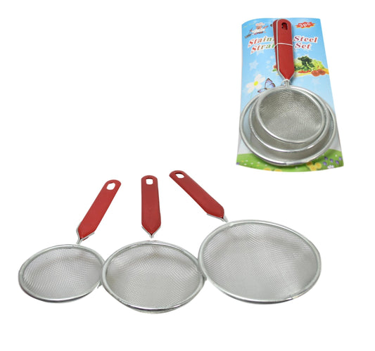 Stainless Steel Sieve Strainer Set of 3 57773 A (Parcel Rate)