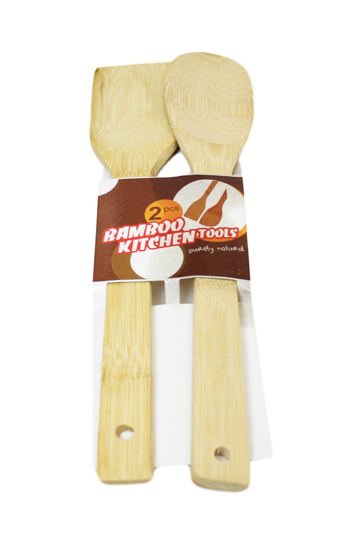 Wooden Bamboo Baking Cooking Spoon 29cm Set of 2 5856 (Large Letter Rate)