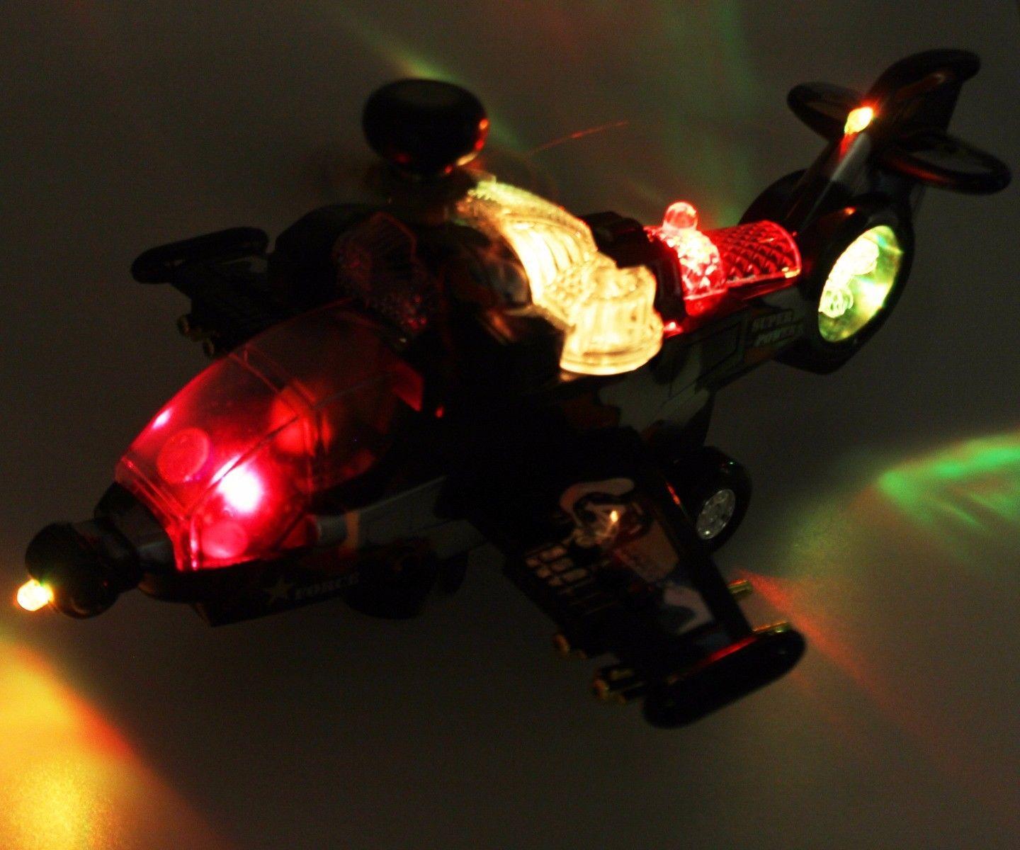 MILITARY LIGHT UP BUMP AND GO COPTER 3707 (Parcel Rate)p