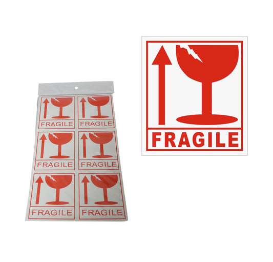 Fragile Stickers Hazard Warning Sign Adhesive Handle with Care 8.5cm 12 Pack 5908 (Large Letter Rate)