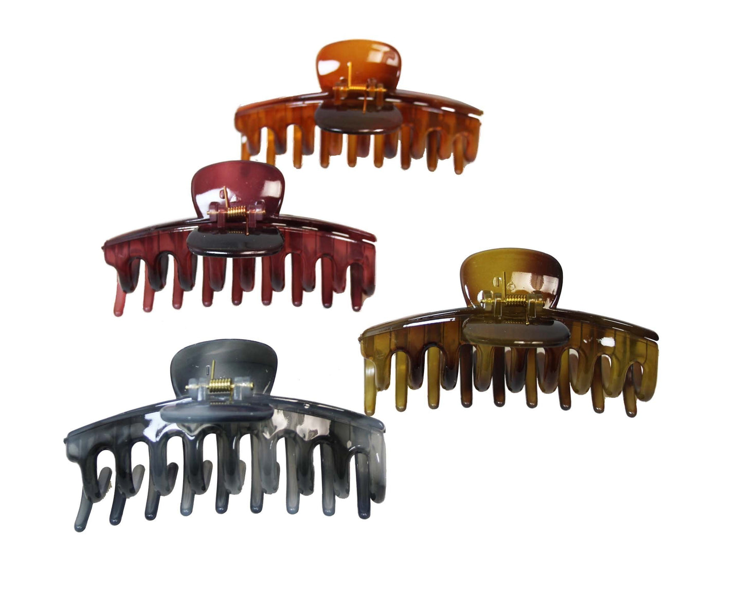 Plastic Hair Claw Clip 12 cm Assorted Colours 5982 (Parcel Rate)