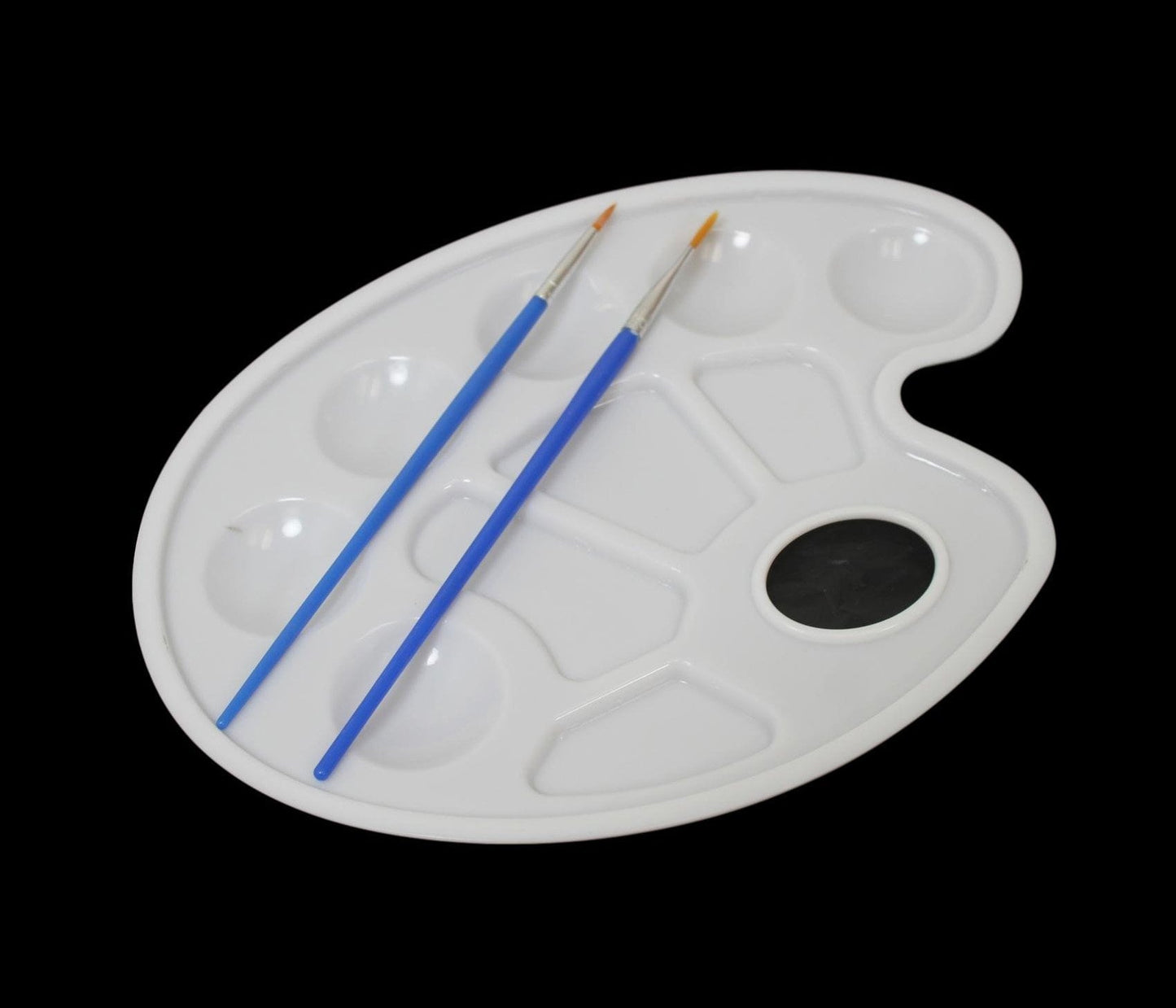 Artist Painting Palate Paint Mixer White Painting Plate With 2 Brushes 23 x 17 cm 6087 (Large Letter Rate)