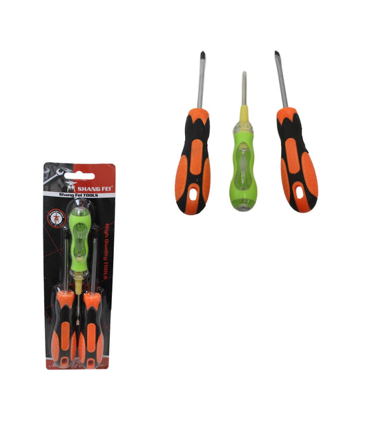 Electrical Voltage Tester and Screwdriver Set of 3 6173 (Parcel Rate)