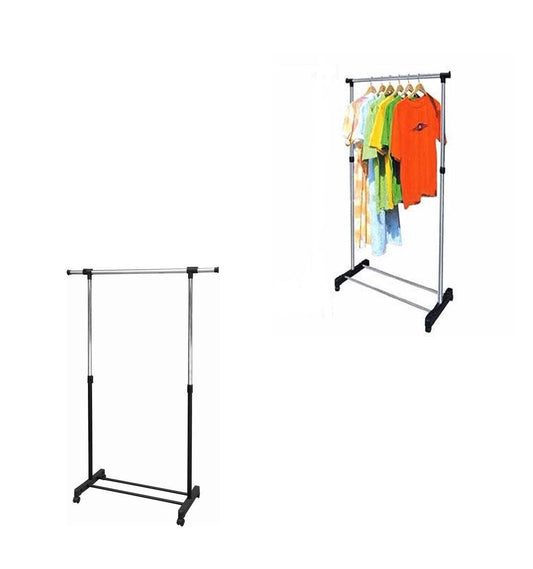Single Garment Holder Stainless Steel Clothes Pole Rack Adjustable 25kg 6215A (Parcel Rate)