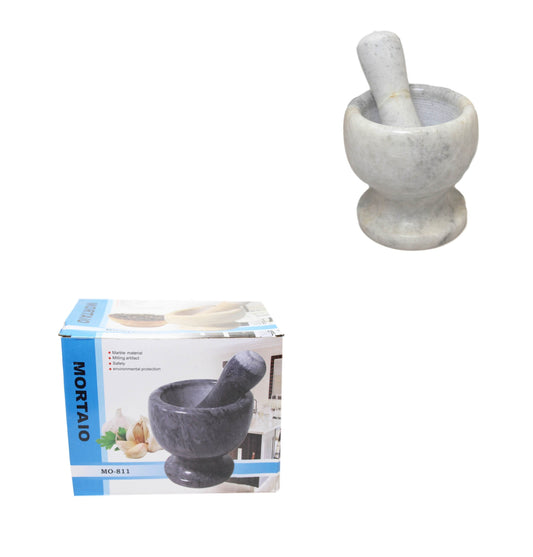 Spice Grinder Mortar and Pestle Crushing Bowl and Stick 14 x 12cm Assorted Colours 6230 (Parcel Rate)