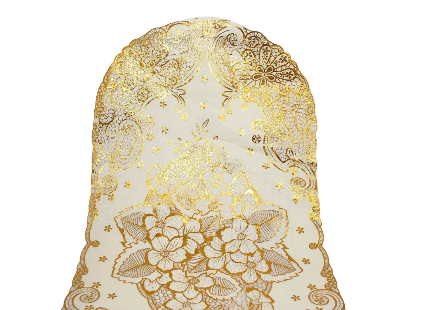 Table Centre Placemat Floral Gold 80 x 40 cm Assorted Designs 62593 (Large Letter Rate)