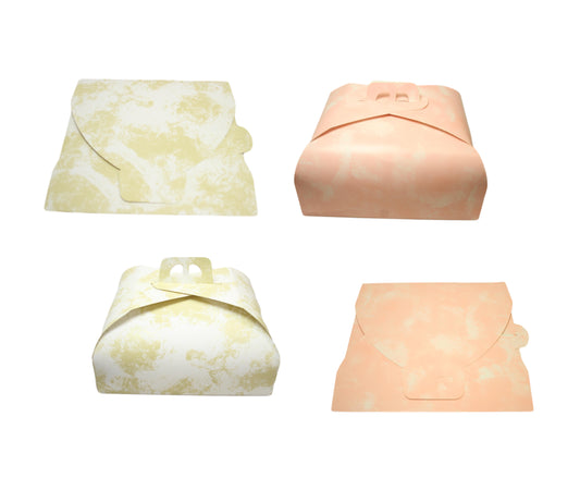 Paper Cake Box Pink/Gold Festive Square Easy Assemble Cake Box 36 x 36cm 1 Pack 6269 (Parcel Rate)