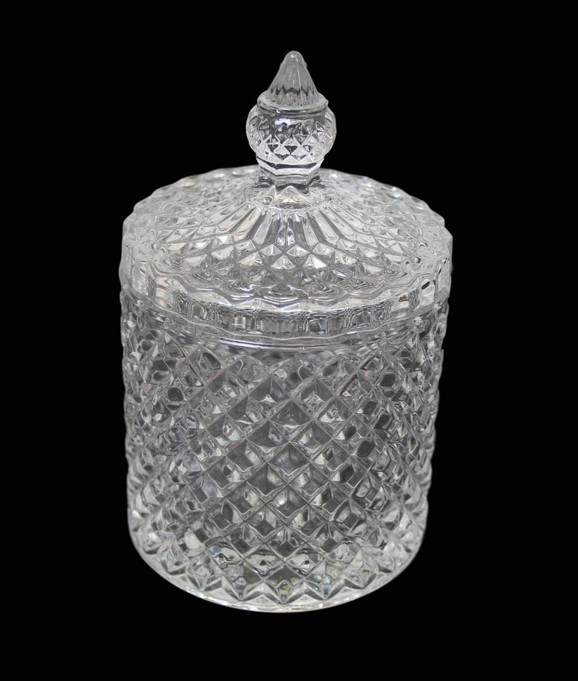 Crystal Glass Jar Sweets Sugar Glassware 10.6 x 17.35 cm 6585 A (Parcel Rate)