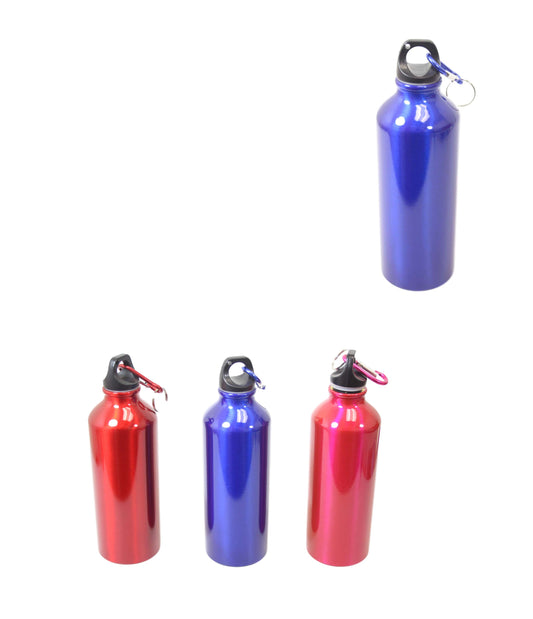 Metal Gym Sports Water Drinking Bottle 18 x 6.5 cm Assorted Colours 6485 A (Parcel Rate)