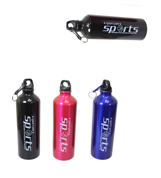 Metal Gym Sports Water Drinking Bottle 22 x 7 cm Assorted Colours 6486 A (Parcel Rate)