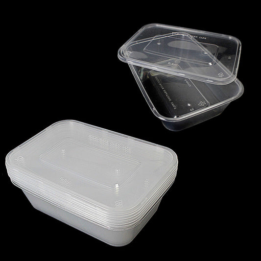 Disposable Plastic Microwave Food Container Pack of 6 500 ml SK1100 (Parcel Rate)