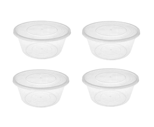 Disposable Plastic Round Food Container 10oz / 300ml Pack of 6 SK29000 (Parcel Rate)