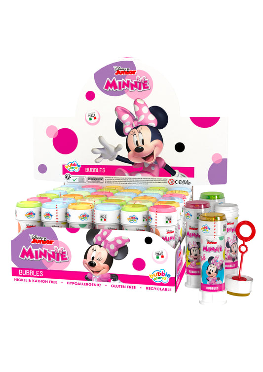 Minnie Mouse Bubble Blowing Tubs 60ml Assorted Colours R42402 (Parcel Rate)
