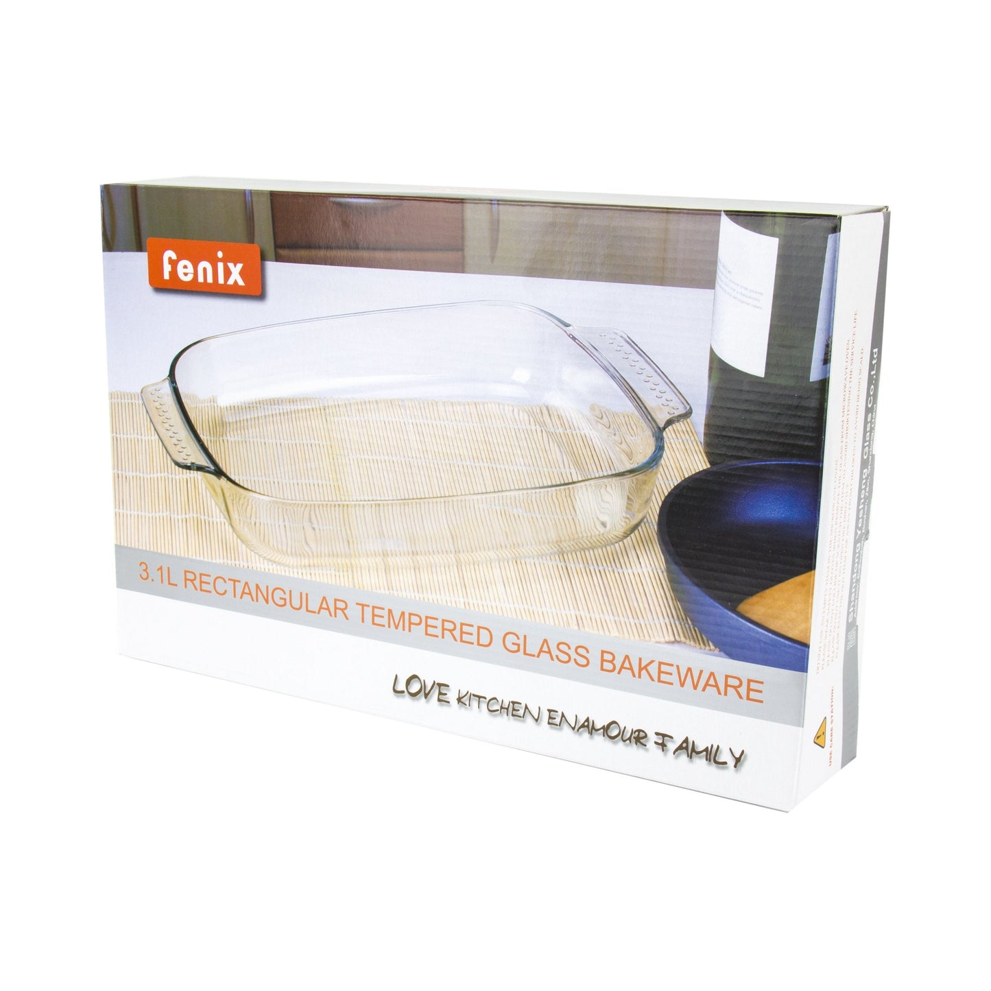 Durane Rectangular Tempered Glass Oven Roasting Tray 3L / 32 x 25 x 6.5cm 8040 (Parcel Plus Rate)