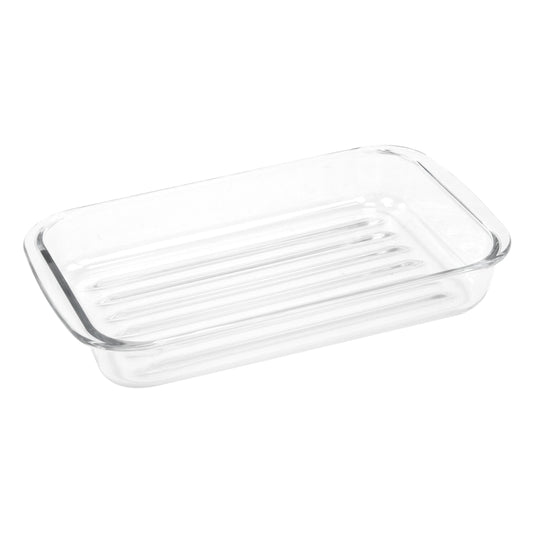 Durane Tempered Glass Ribbed Oven Roasting Tray 2L / 34 x 20 x 5.5cm 8970 (Parcel Plus Rate)