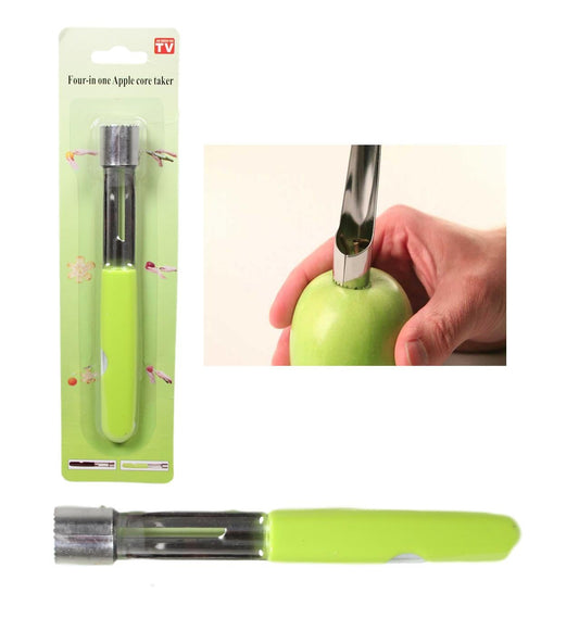 Steel Apple Corer Remover with Plastic Handle 17 cm Assorted Colours 3625 (Parcel Rate)