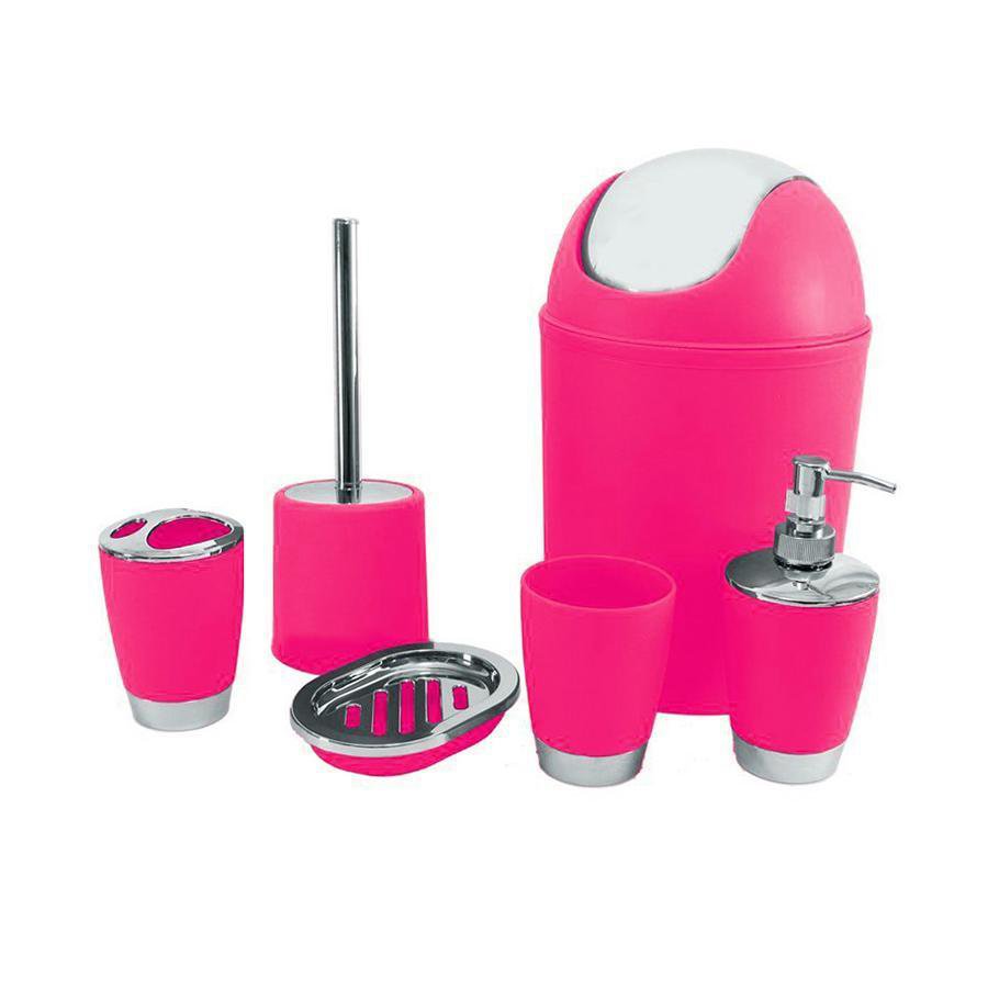 Full Set Bathroom Accessories Set Pink 8974
