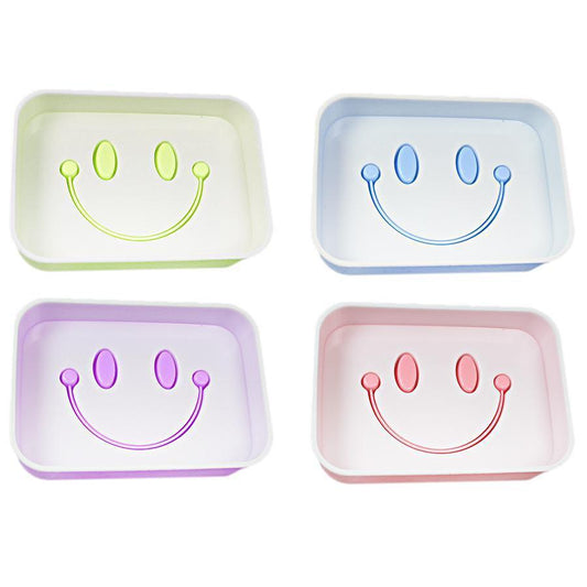 Bathroom Smiley Face Plastic Soap Dish Holder Box 13 x 9 cm Assorted Colours 5057 (Parcel Rate)